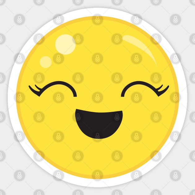 Cute Laughing Face Sticker by CraftyCatz